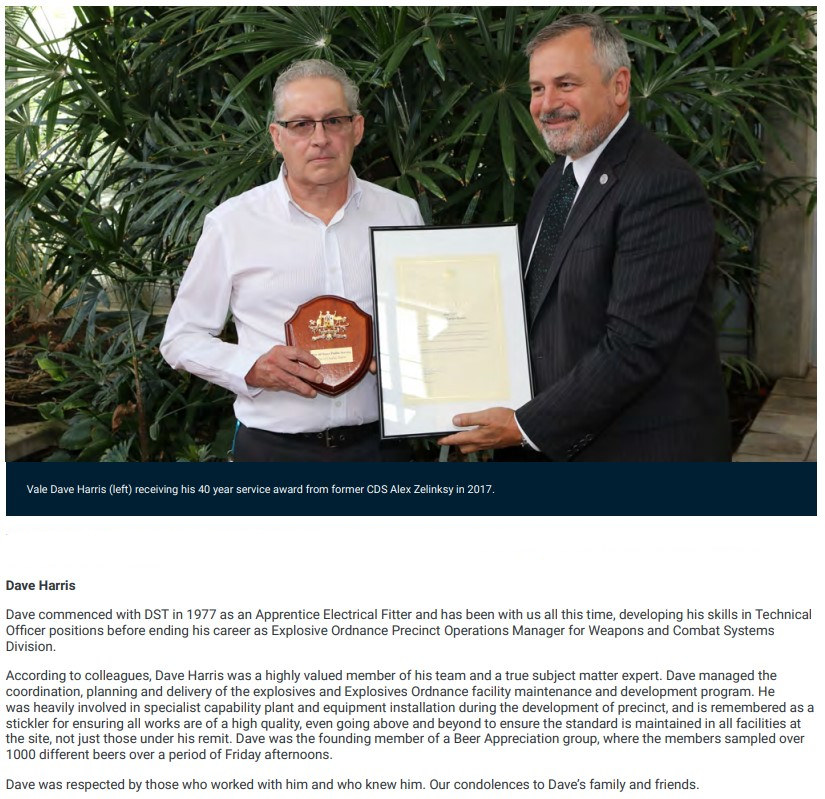 Tribute to Dave Harris